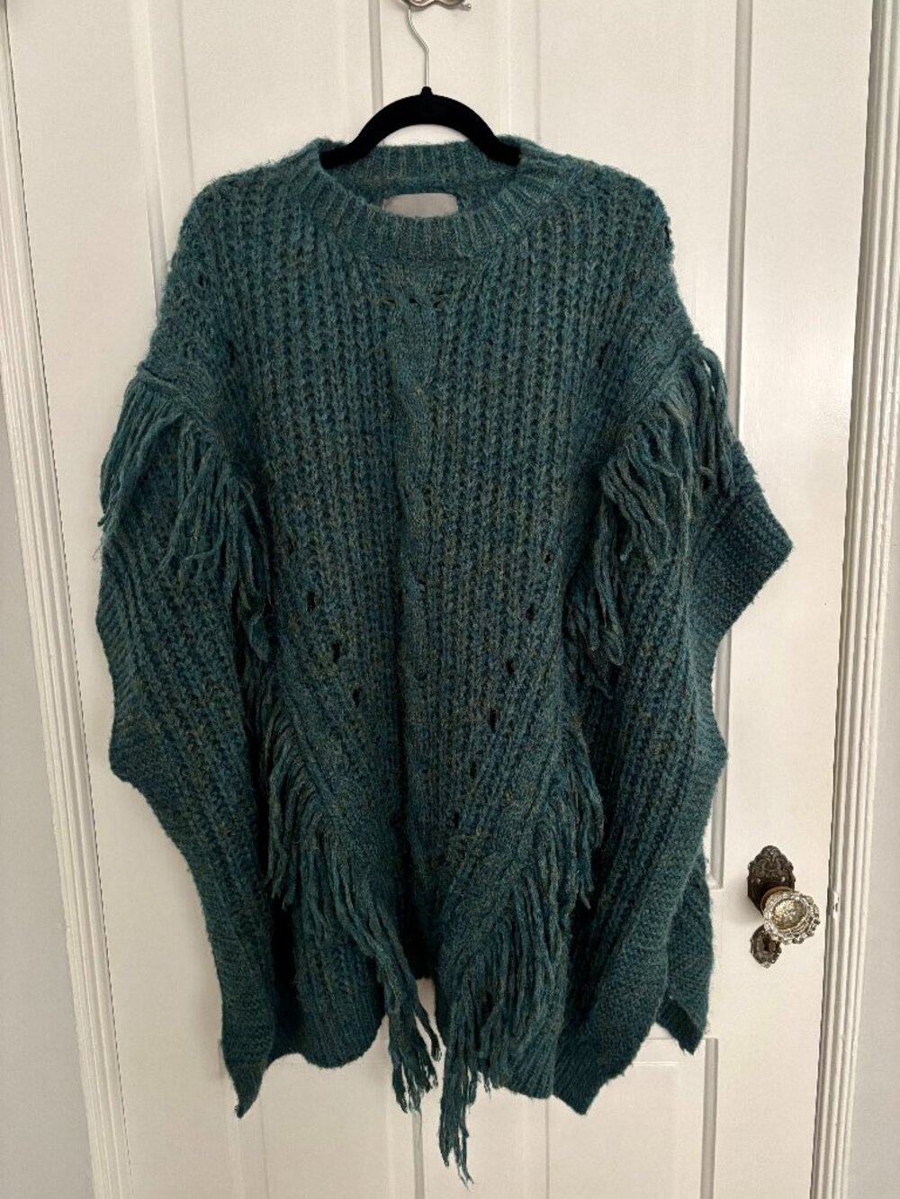 Anthropologie Boho Chic Poncho in Beautiful Teal - Great Condition